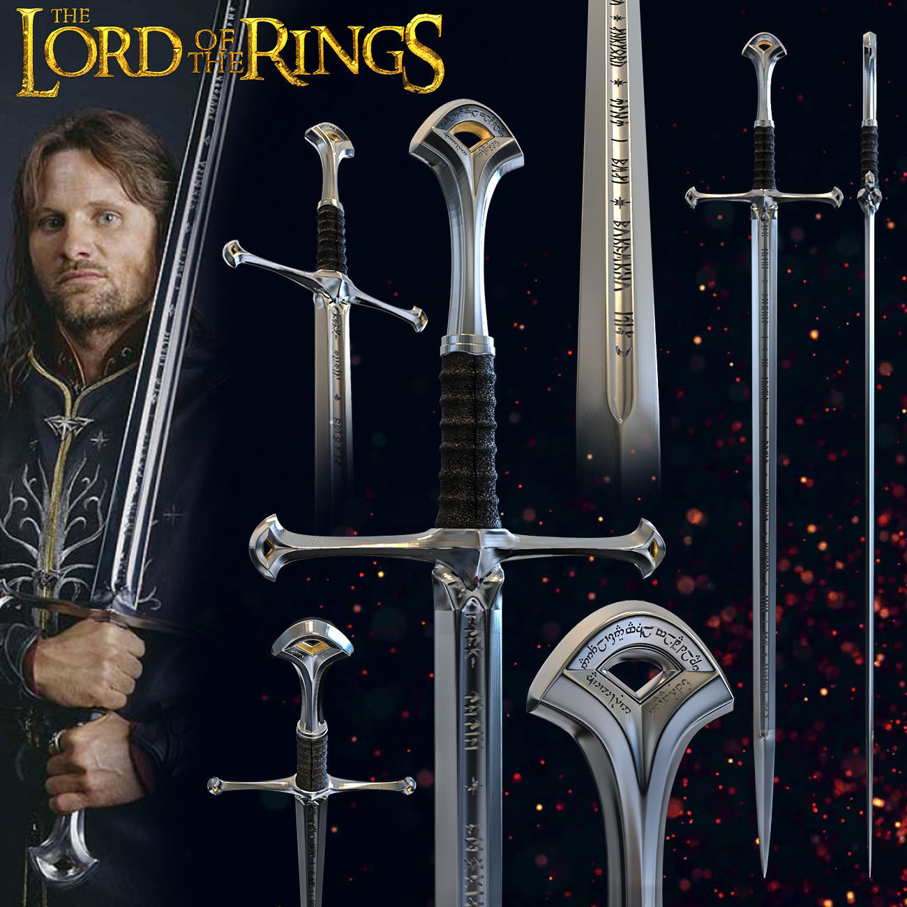 ARAGORN SWORD ANDURIL - LORD OF THE RINGS 3D print model_1