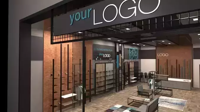 Clothing and shoes Store shop Low-poly 3D model