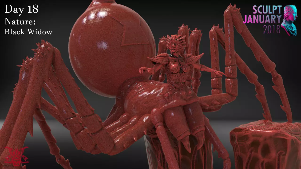 Making a Black Widow Timelapse and Models 3D print model_0