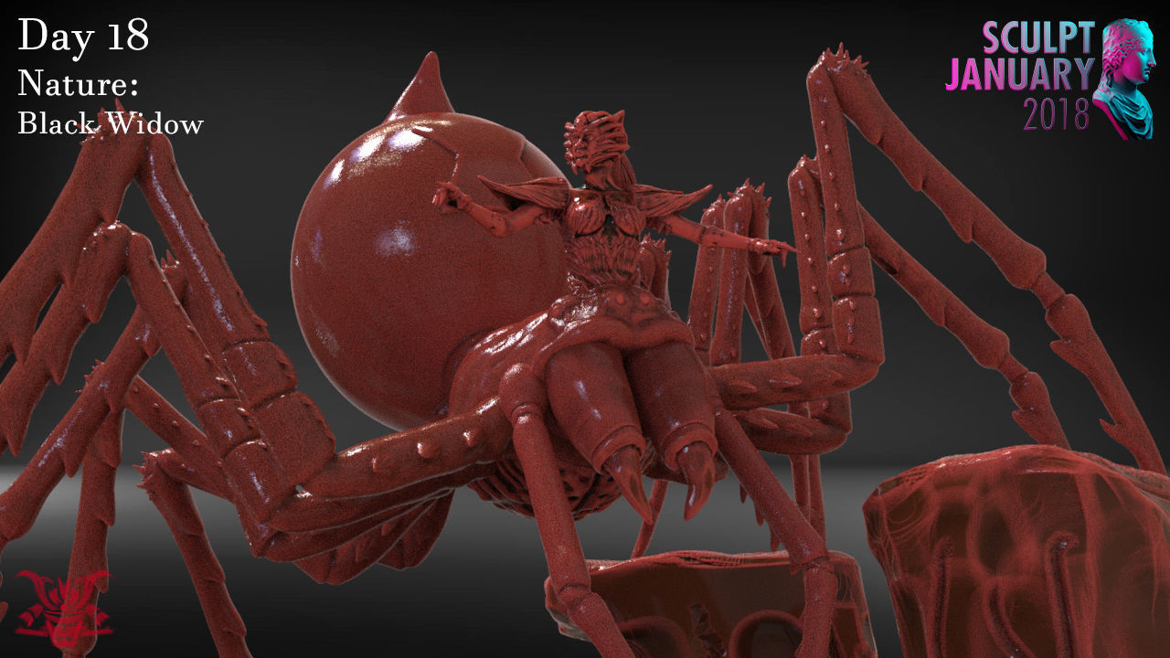 Making a Black Widow Timelapse and Models 3D print model_5