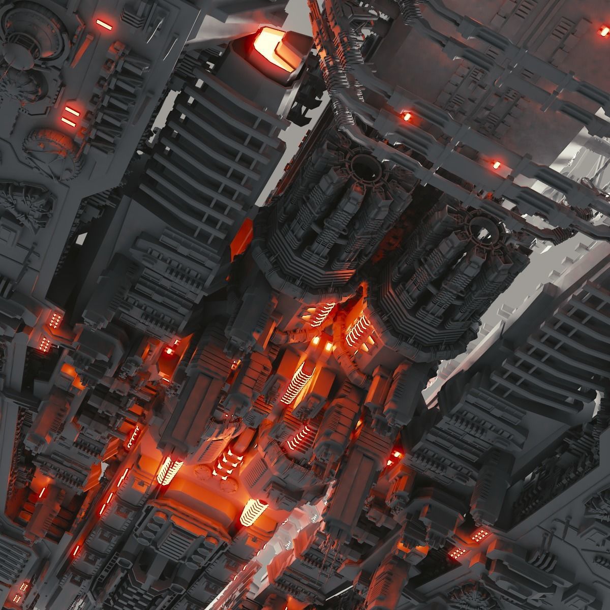 Heavy Detailed Starship 3D model_12