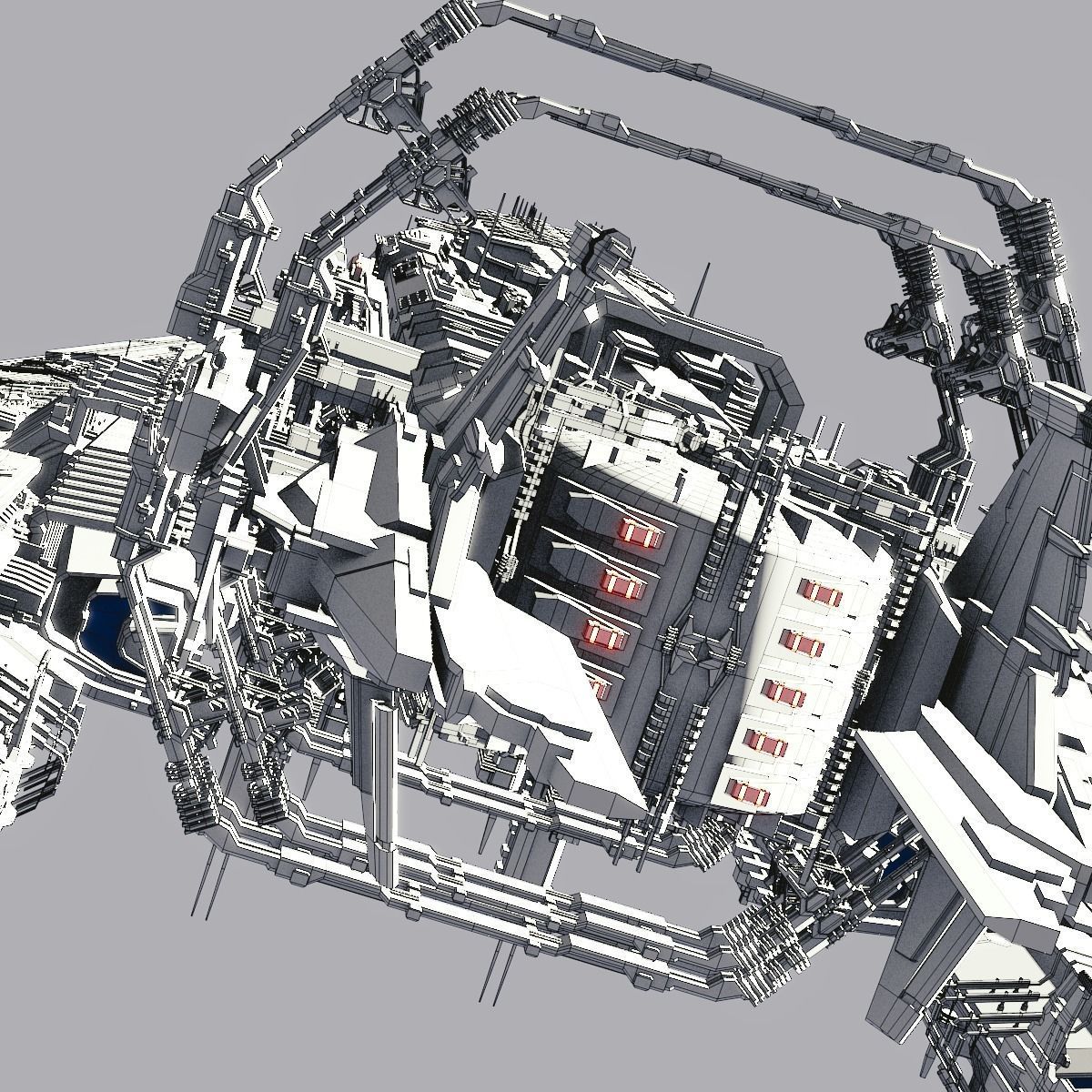 Heavy Detailed Starship 3D model_29