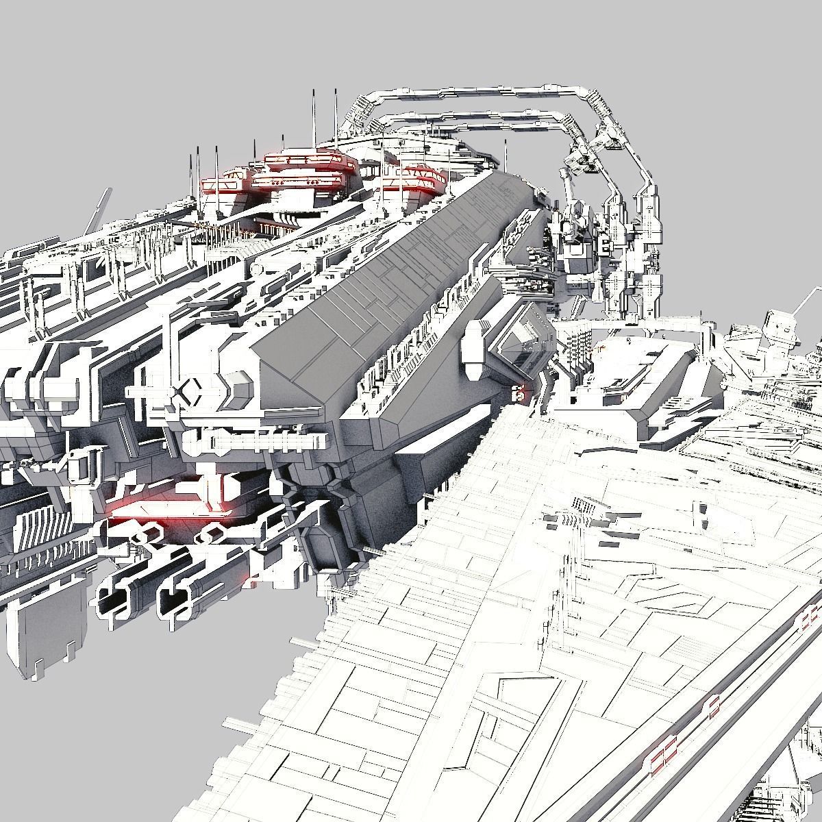 Heavy Detailed Starship 3D model_24