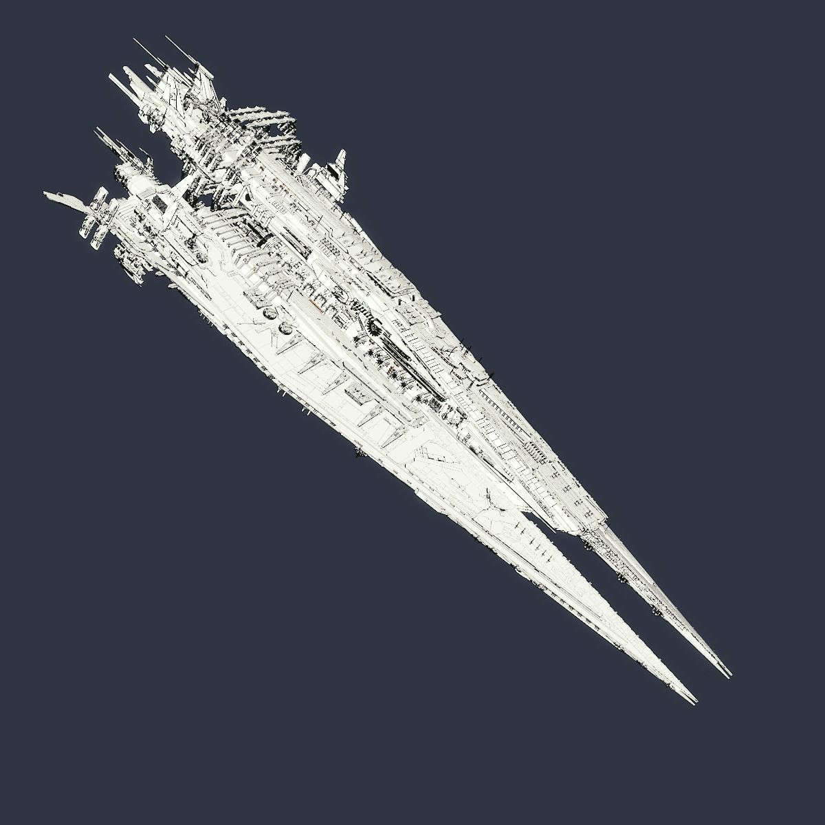 Heavy Detailed Starship 3D model_17