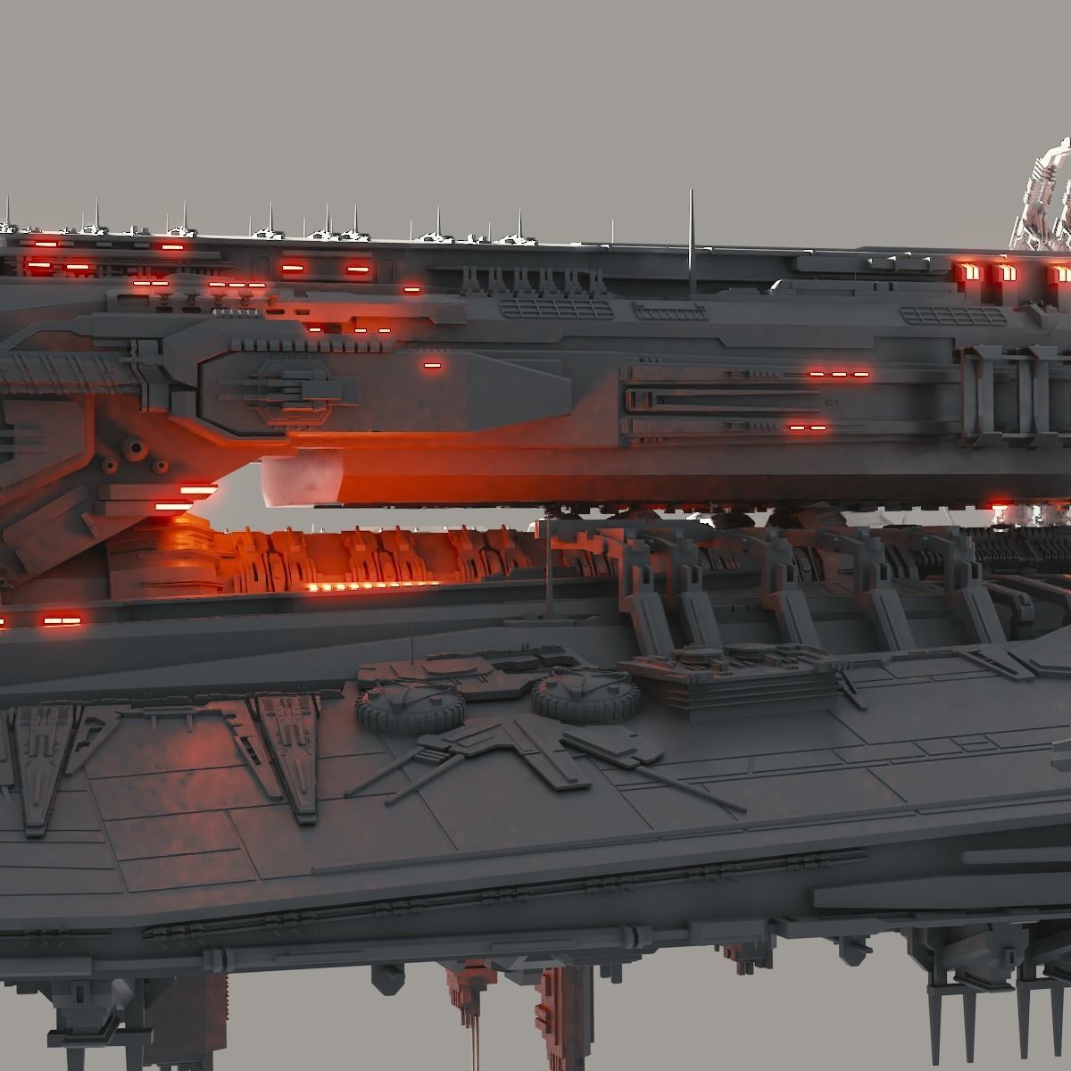 Heavy Detailed Starship 3D model_8