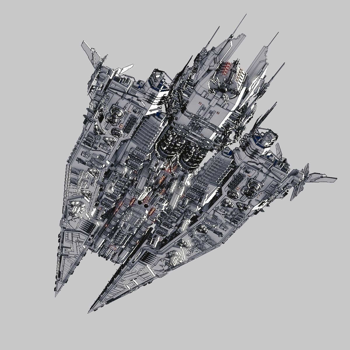 Heavy Detailed Starship 3D model_26