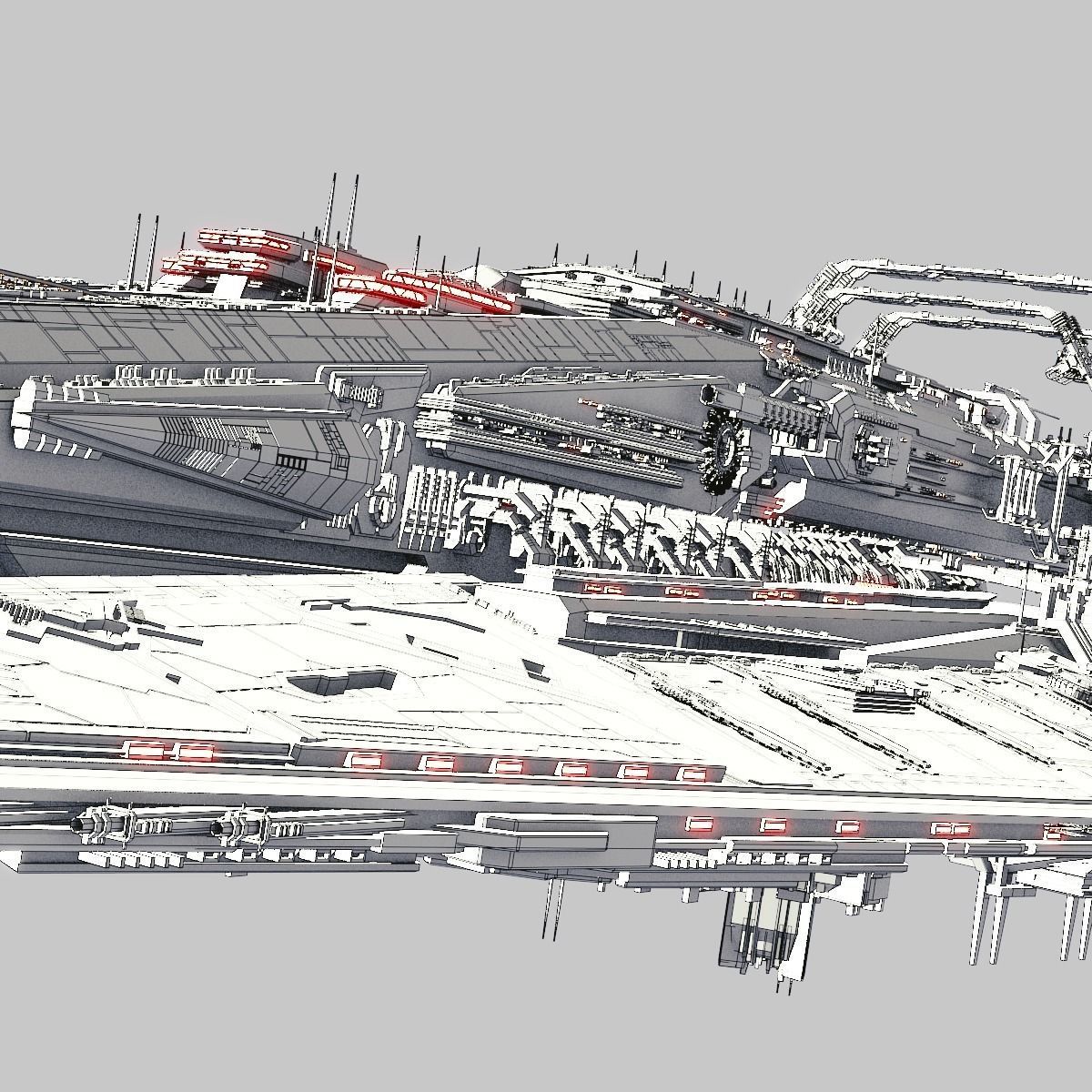 Heavy Detailed Starship 3D model_22