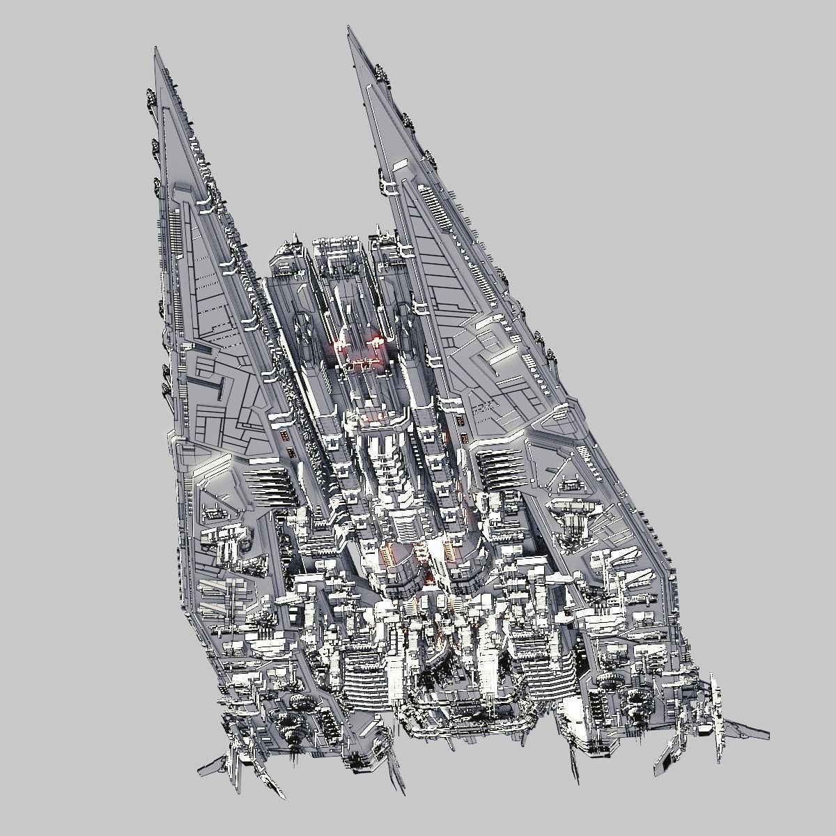 Heavy Detailed Starship 3D model_25