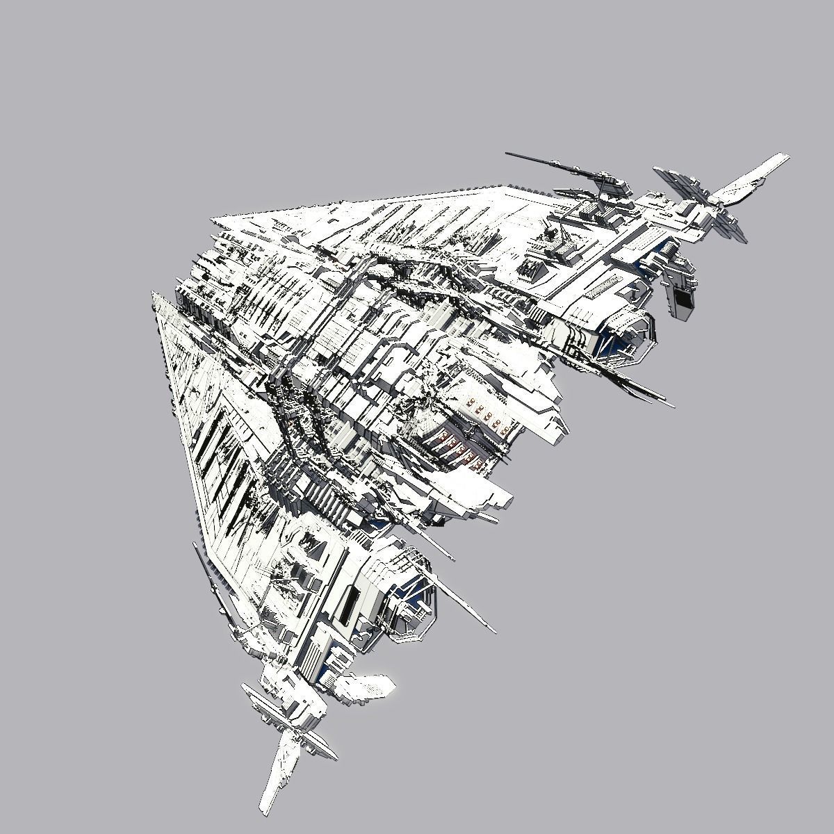 Heavy Detailed Starship 3D model_19