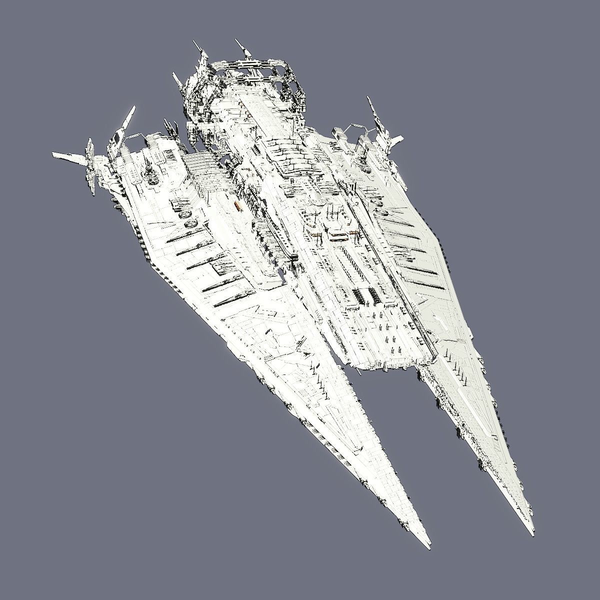 Heavy Detailed Starship 3D model_16