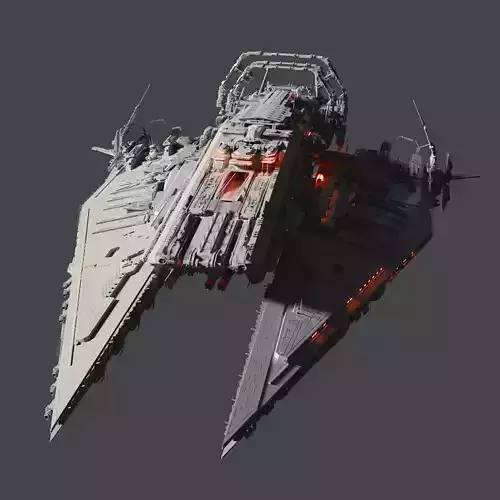 Heavy Detailed Starship 3D model
