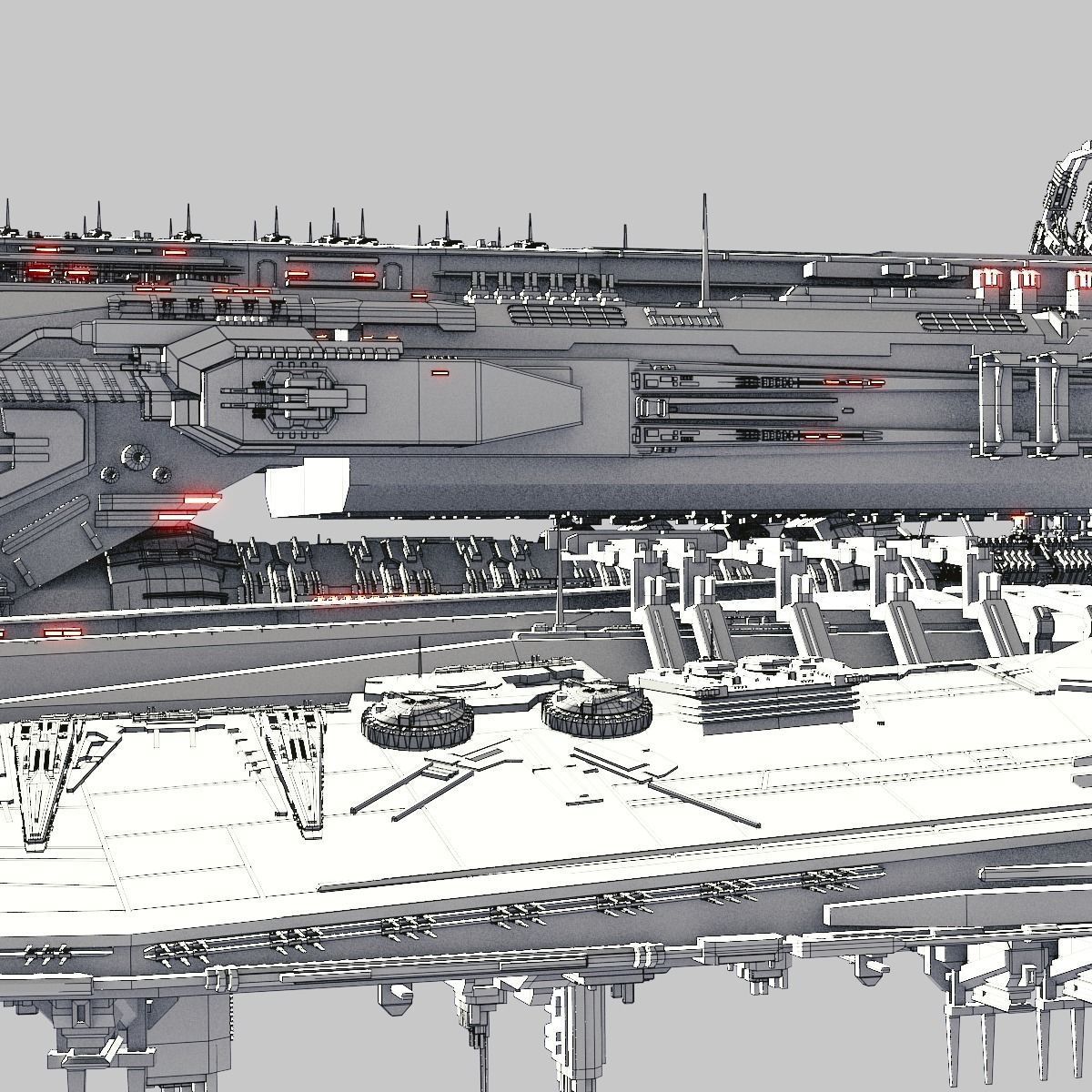 Heavy Detailed Starship 3D model_23