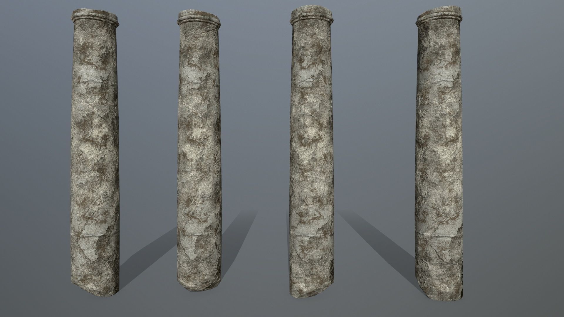 broken pillar Low-poly 3D model_5