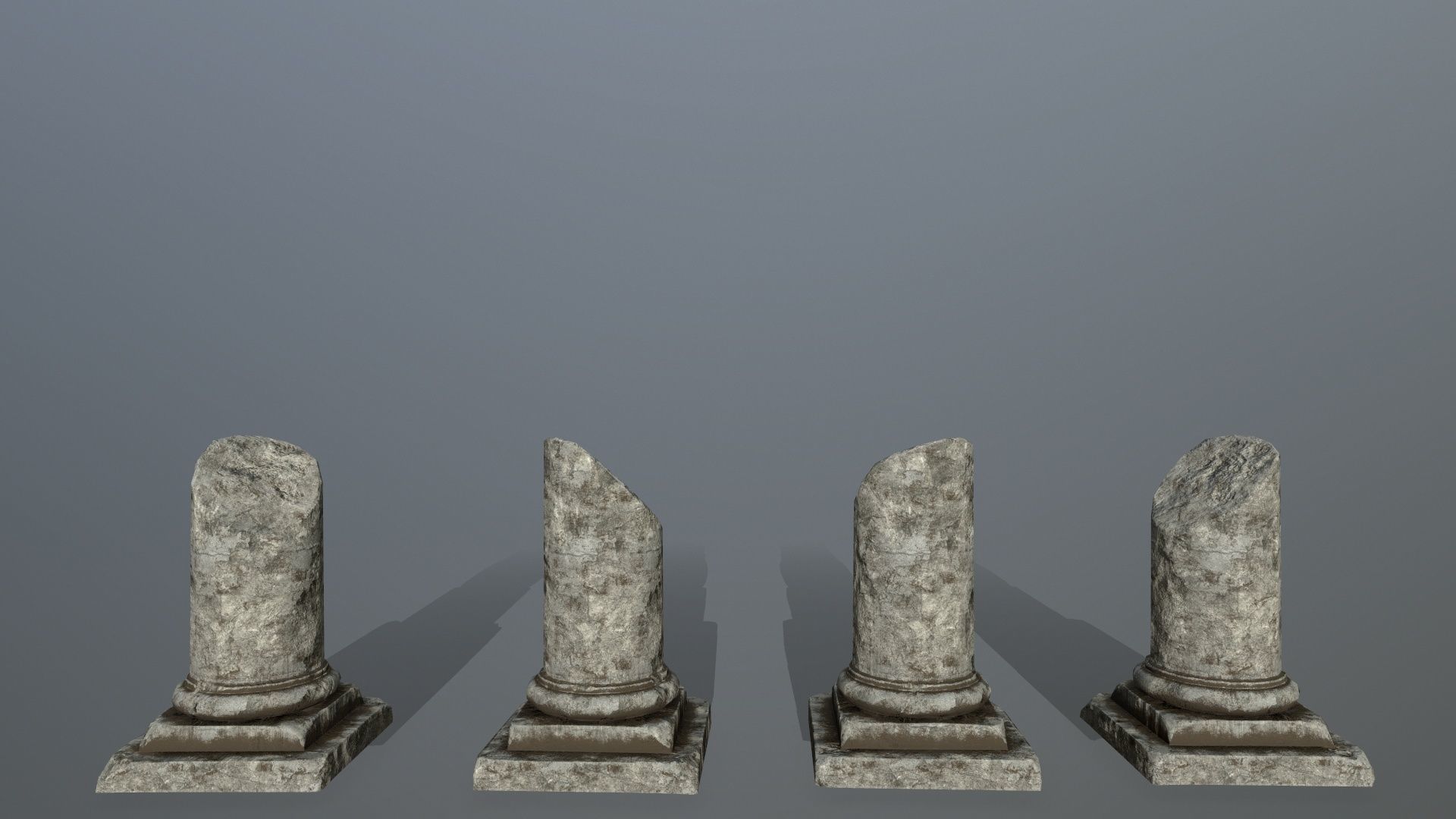 broken pillar Low-poly 3D model_3