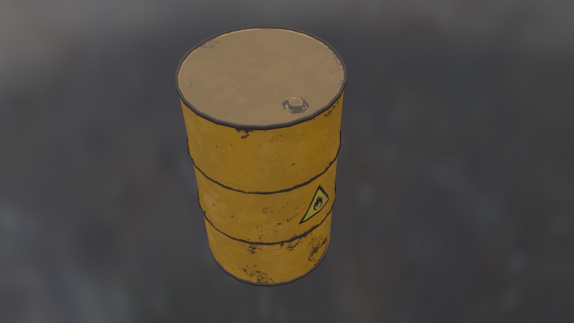 Oil Barrel Low-poly 3D model_2