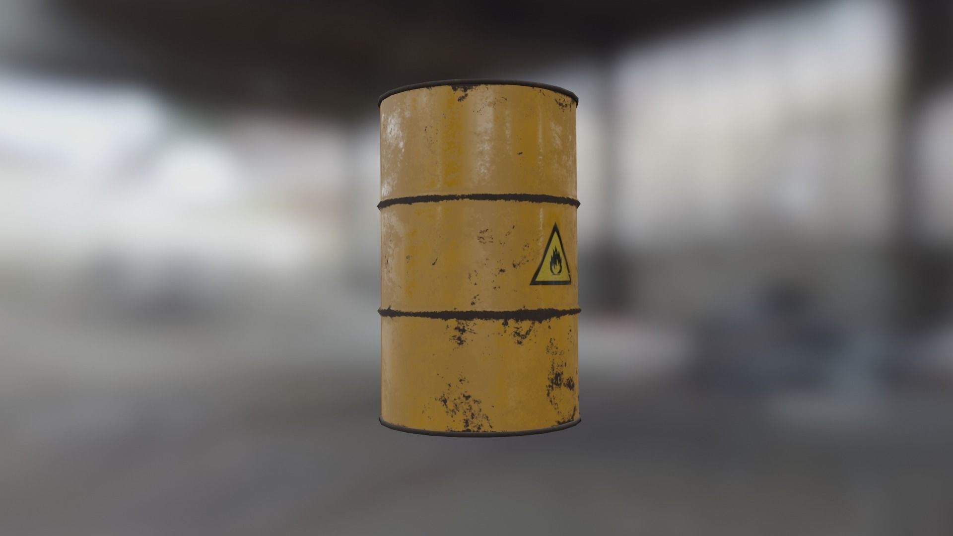 Oil Barrel Low-poly 3D model_1
