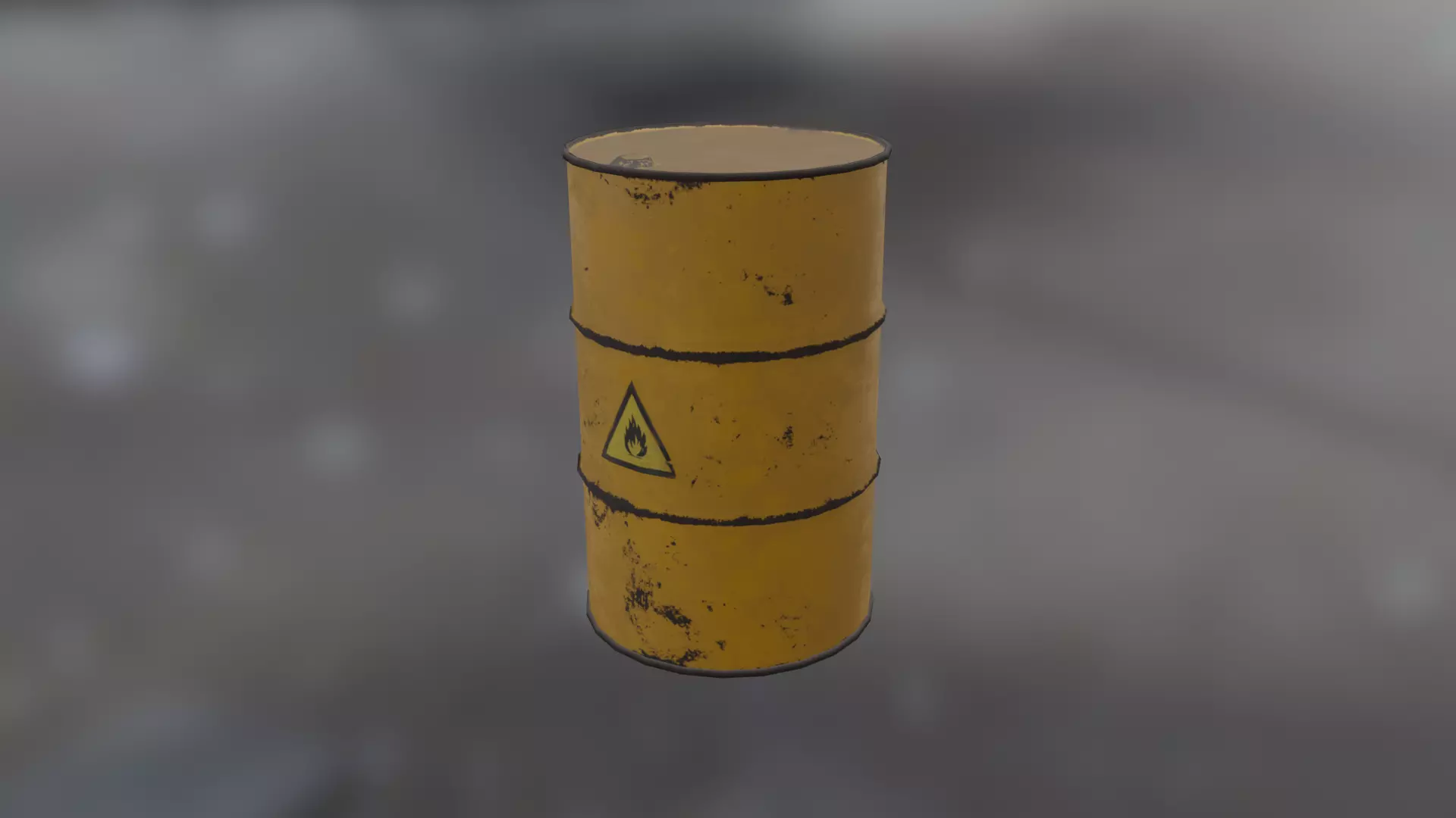 Oil Barrel Low-poly 3D model_0