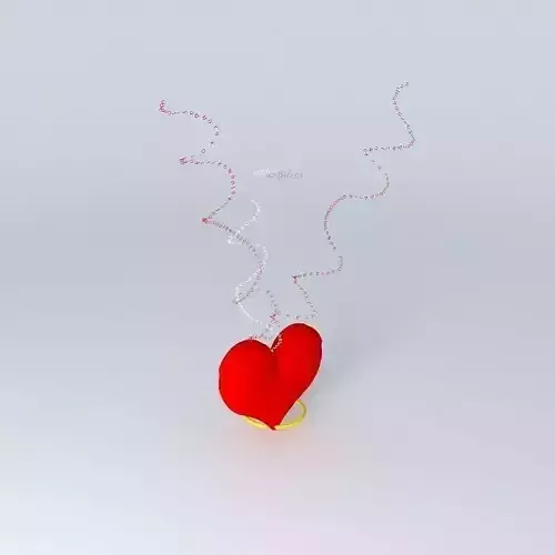 poetry heart is flying in air Free 3D model