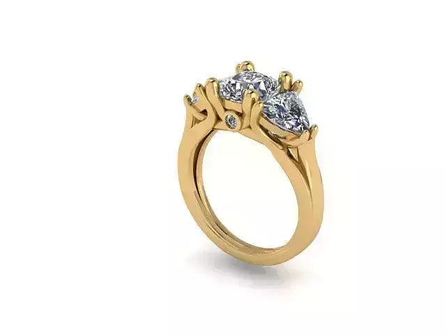 Three stone Yellow ring