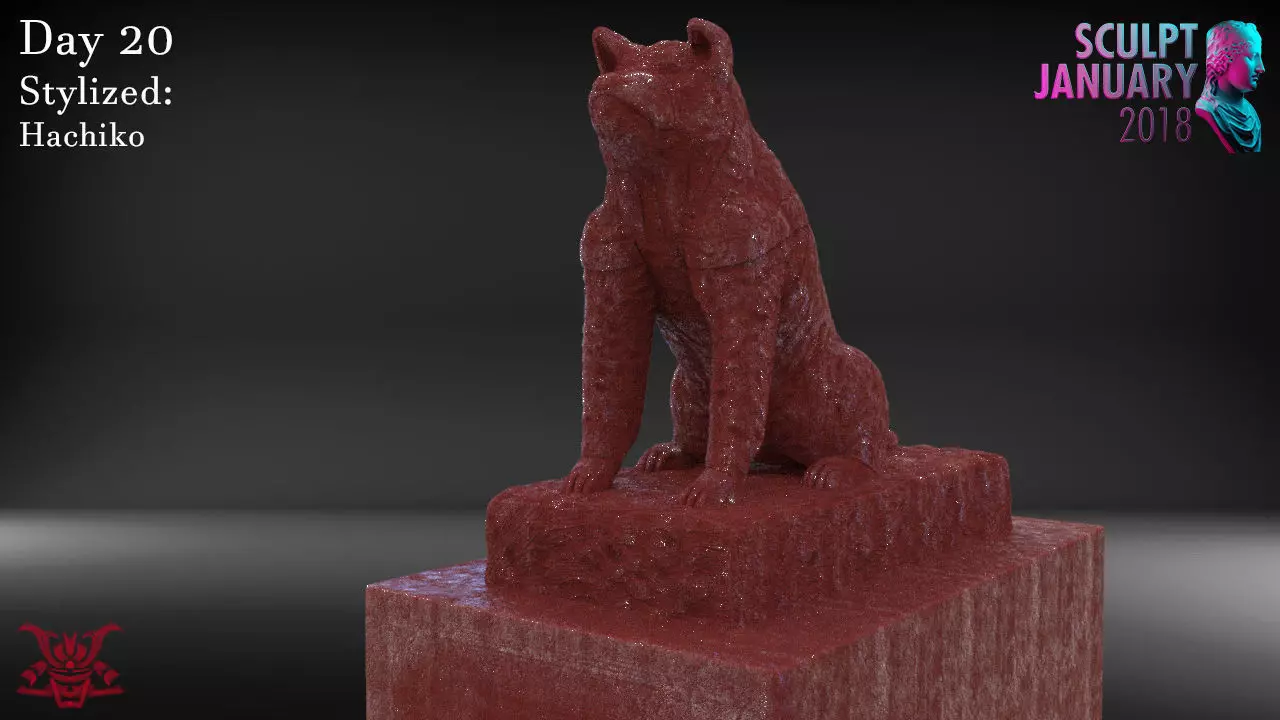 Hachiko Sculpture Timelapse and Model 3D print model