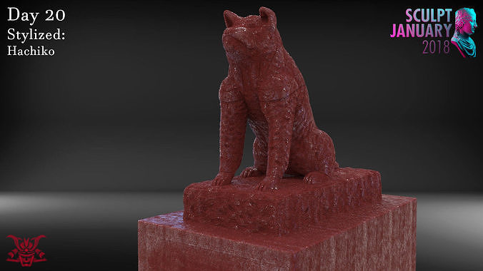 Hachiko Sculpture Timelapse and Model 3D print model