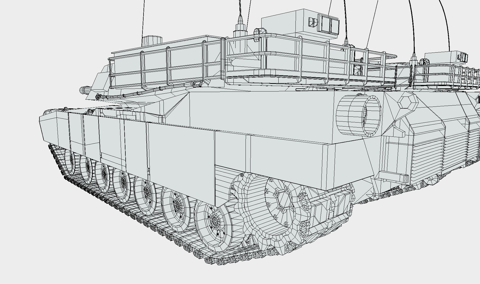 Abrams Tank Low-poly 3D model_16