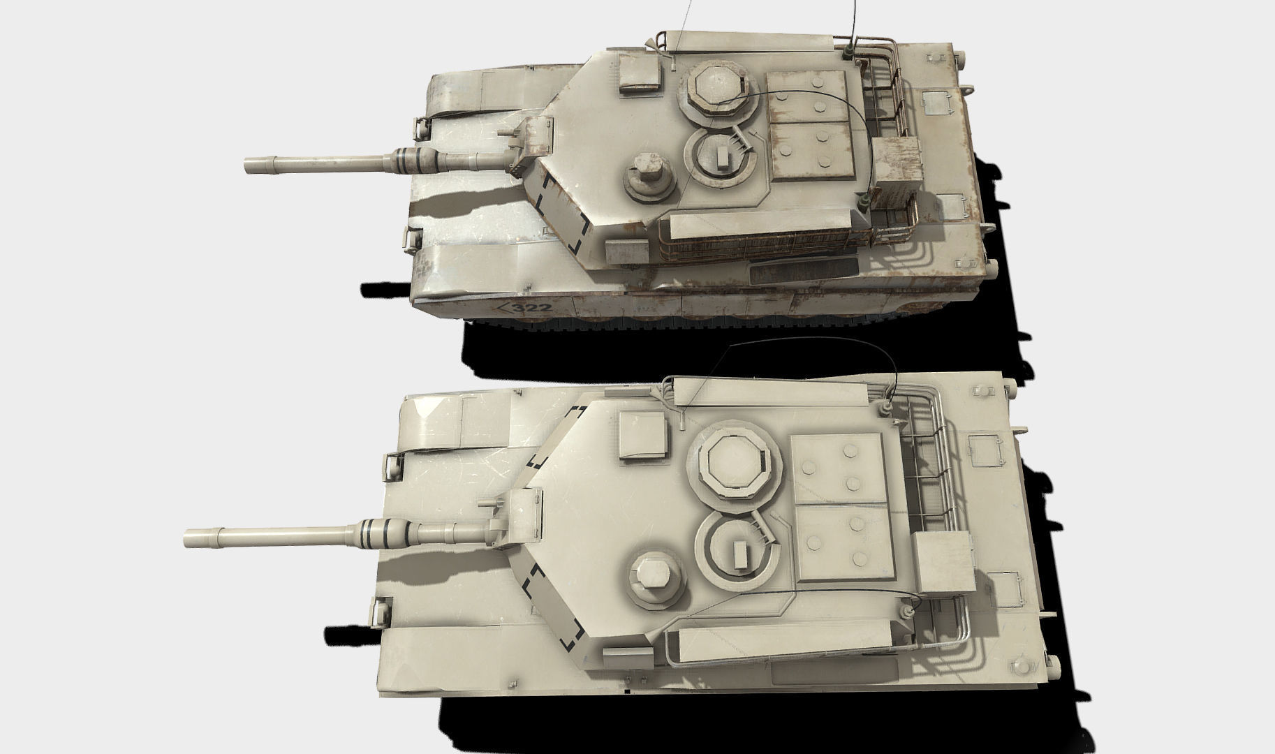 Abrams Tank Low-poly 3D model_11