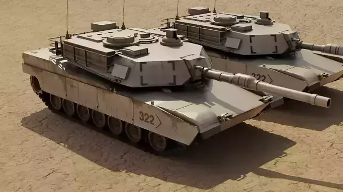 Abrams Tank Low-poly 3D model