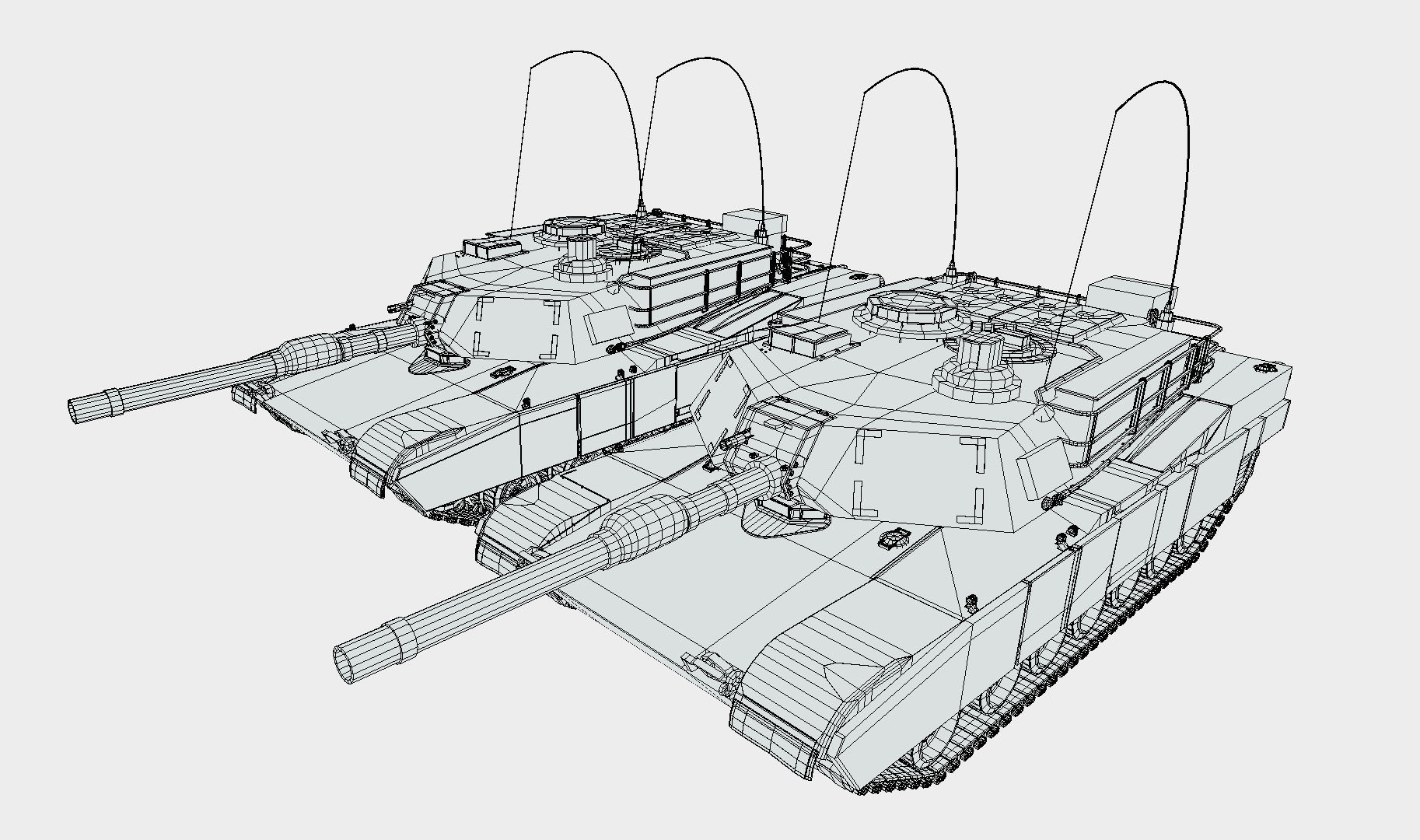 Abrams Tank Low-poly 3D model_14
