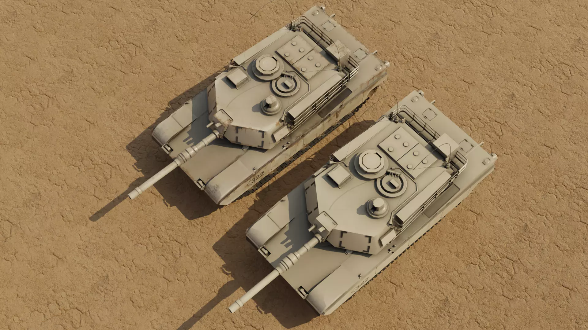 Abrams Tank Low-poly 3D model_5