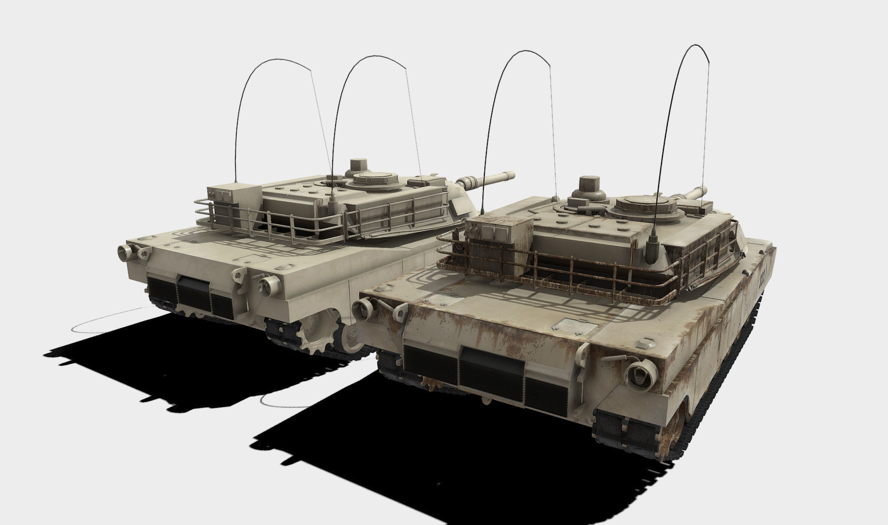 Abrams Tank Low-poly 3D model_10