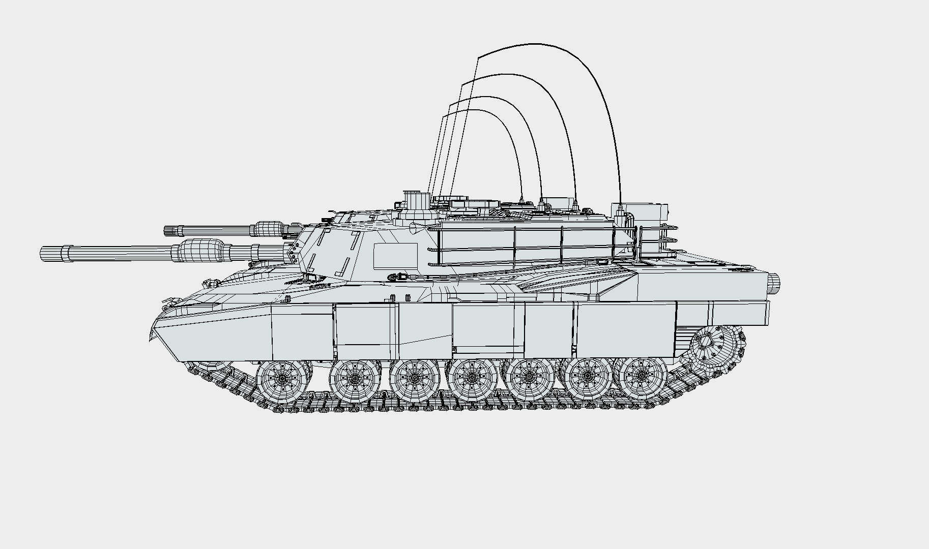 Abrams Tank Low-poly 3D model_13