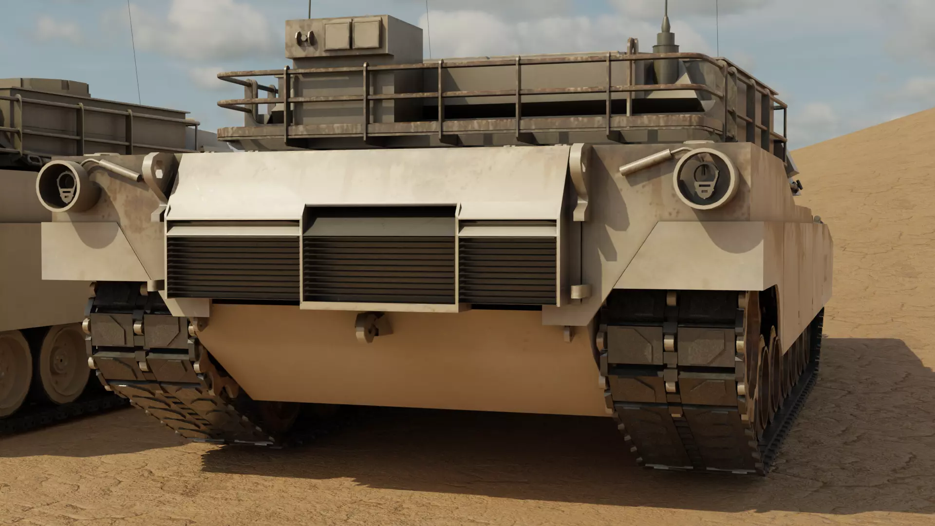 Abrams Tank Low-poly 3D model_6