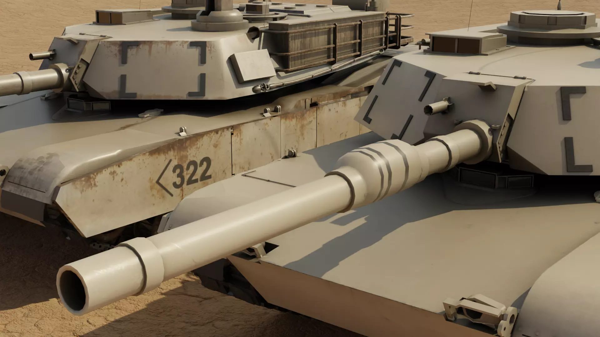 Abrams Tank Low-poly 3D model_4