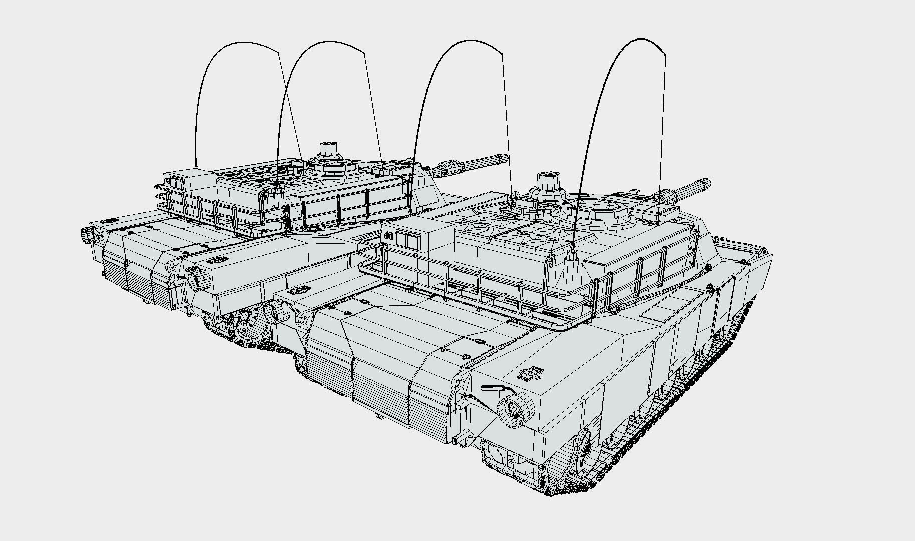 Abrams Tank Low-poly 3D model_15