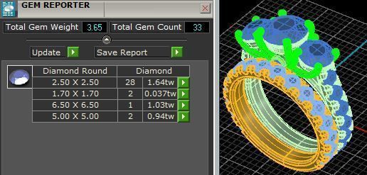 Three stone ring with matching band 3D print model_4