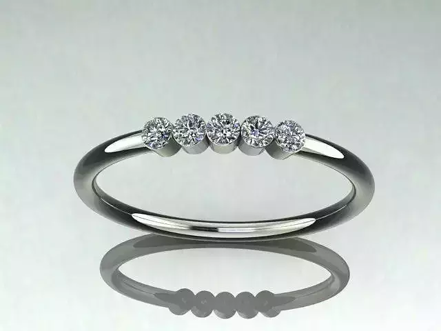 5 stones stackable rings 3D print model