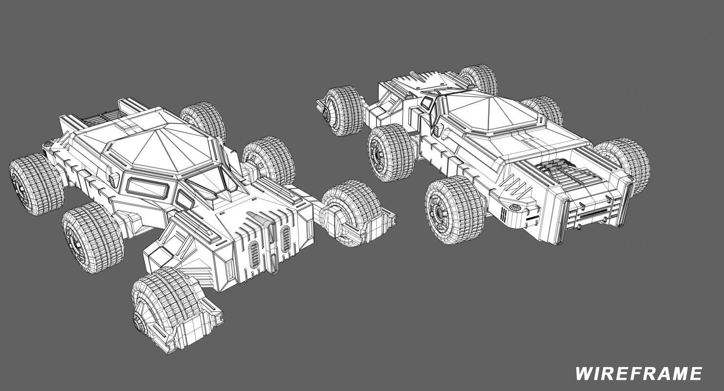 Mars KitBash - Vehicle Low-poly 3D model_6