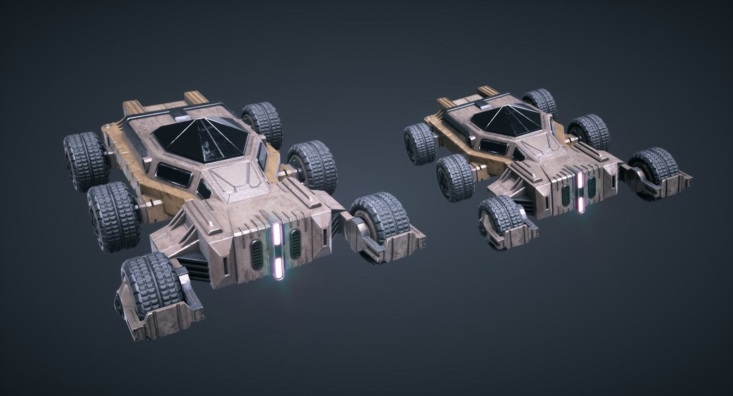 Mars KitBash - Vehicle Low-poly 3D model_4