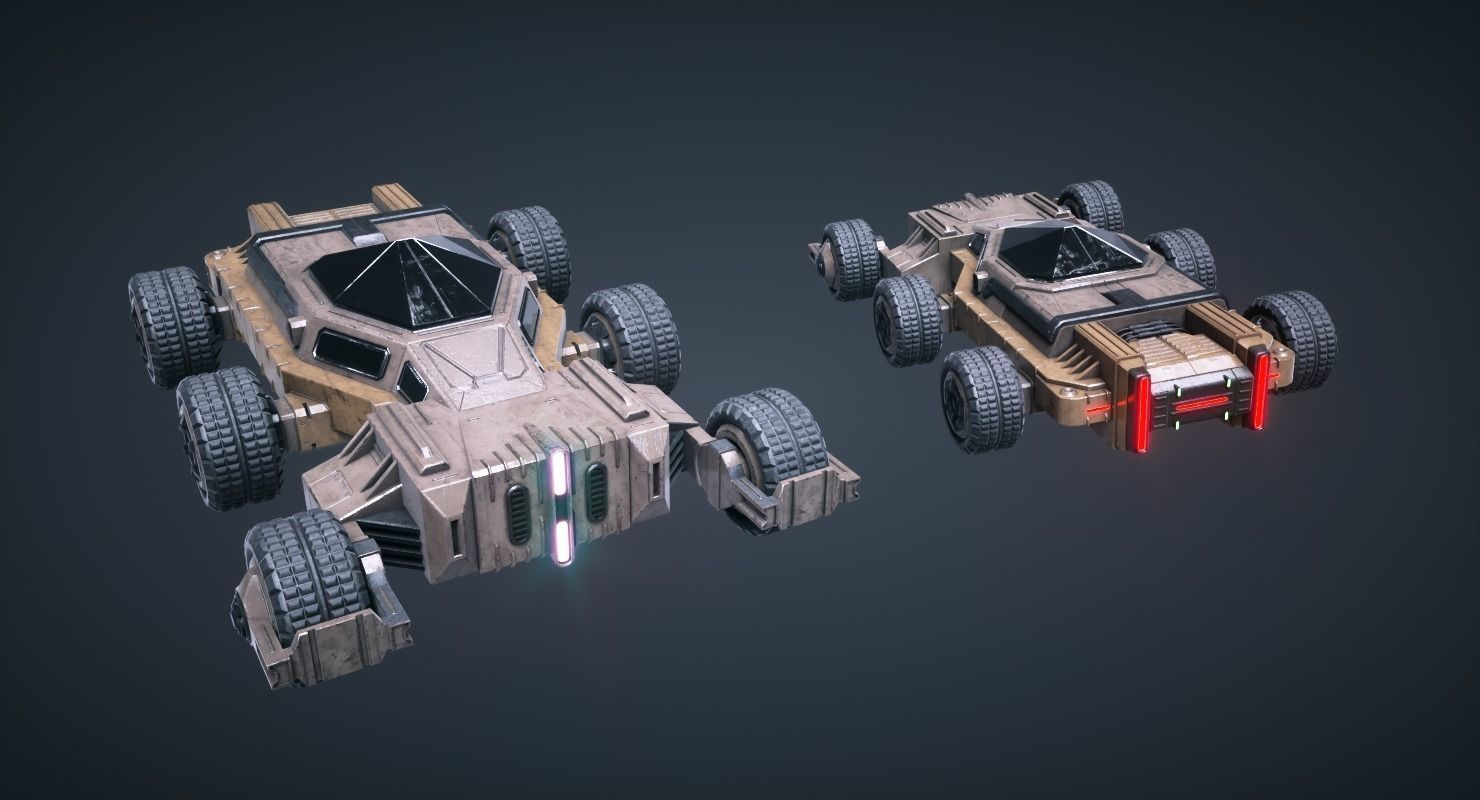 Mars KitBash - Vehicle Low-poly 3D model_1