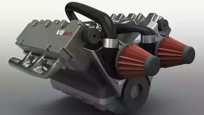 V6 Engine Assembly 3D model