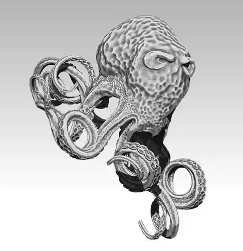 Octopus King Detailed Drawing