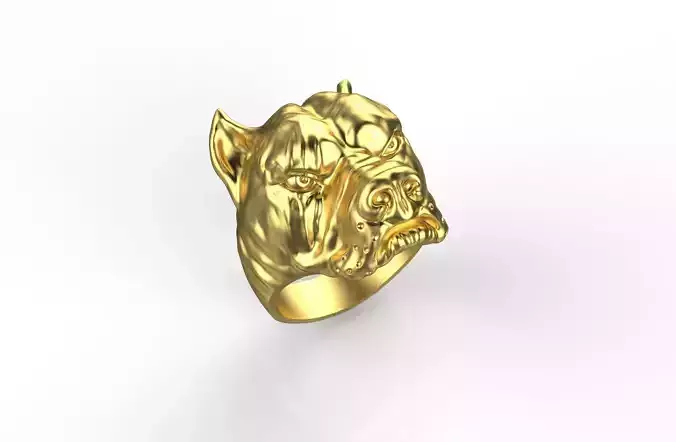 Pitbull Dog Rings 3D print model