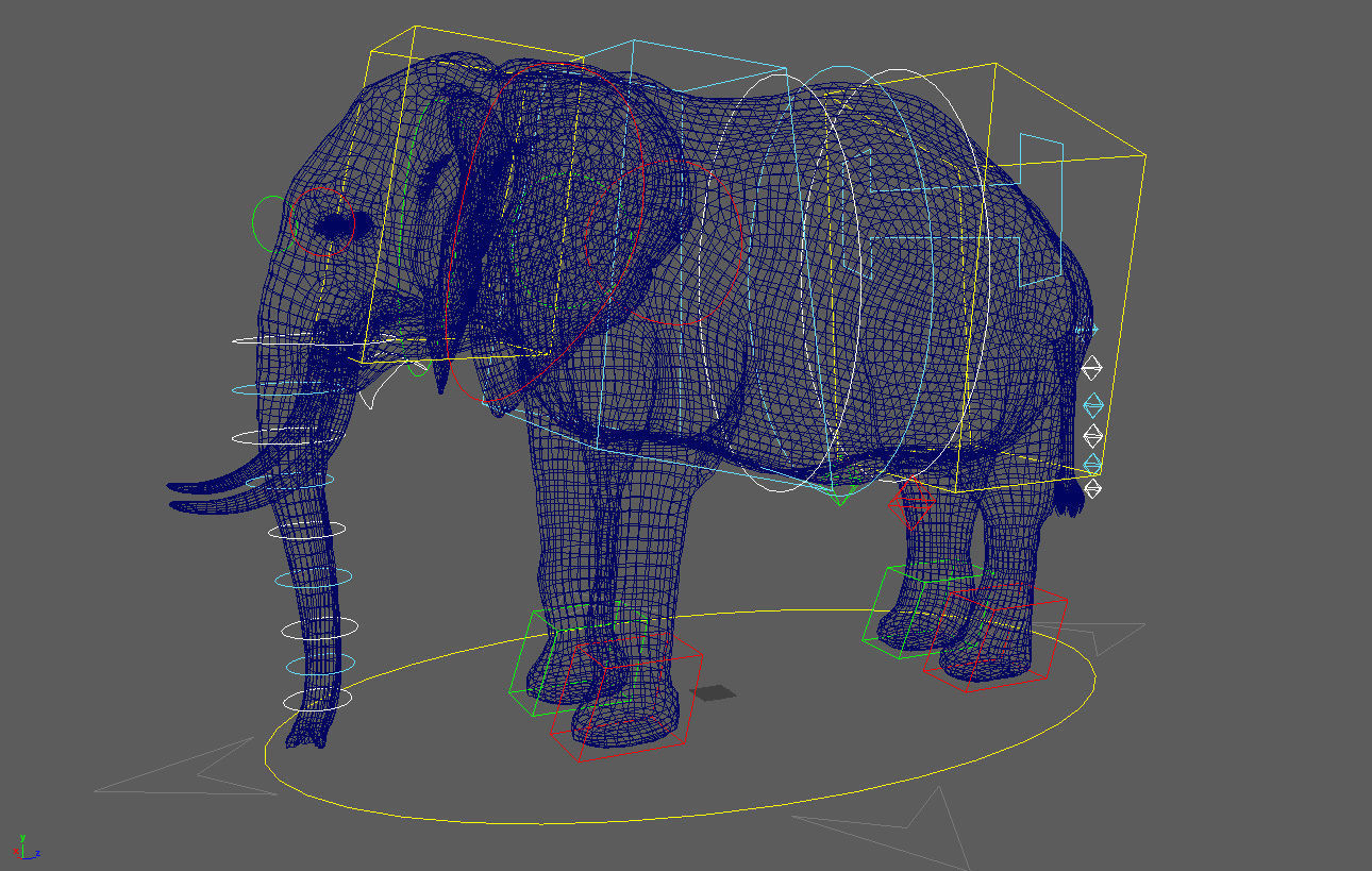 Elephant-Animated-Maya elephant Low-poly 3D model_14