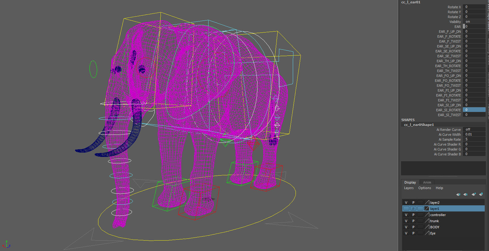 Elephant-Animated-Maya elephant Low-poly 3D model_12