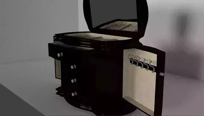 Realastic cupboard with drawer Low-poly 3D model
