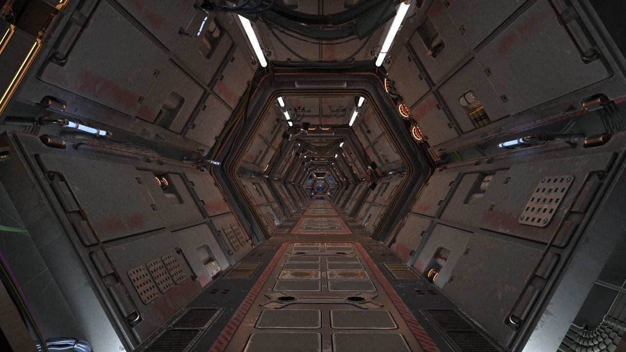 Scifi Corridor 3D model_3