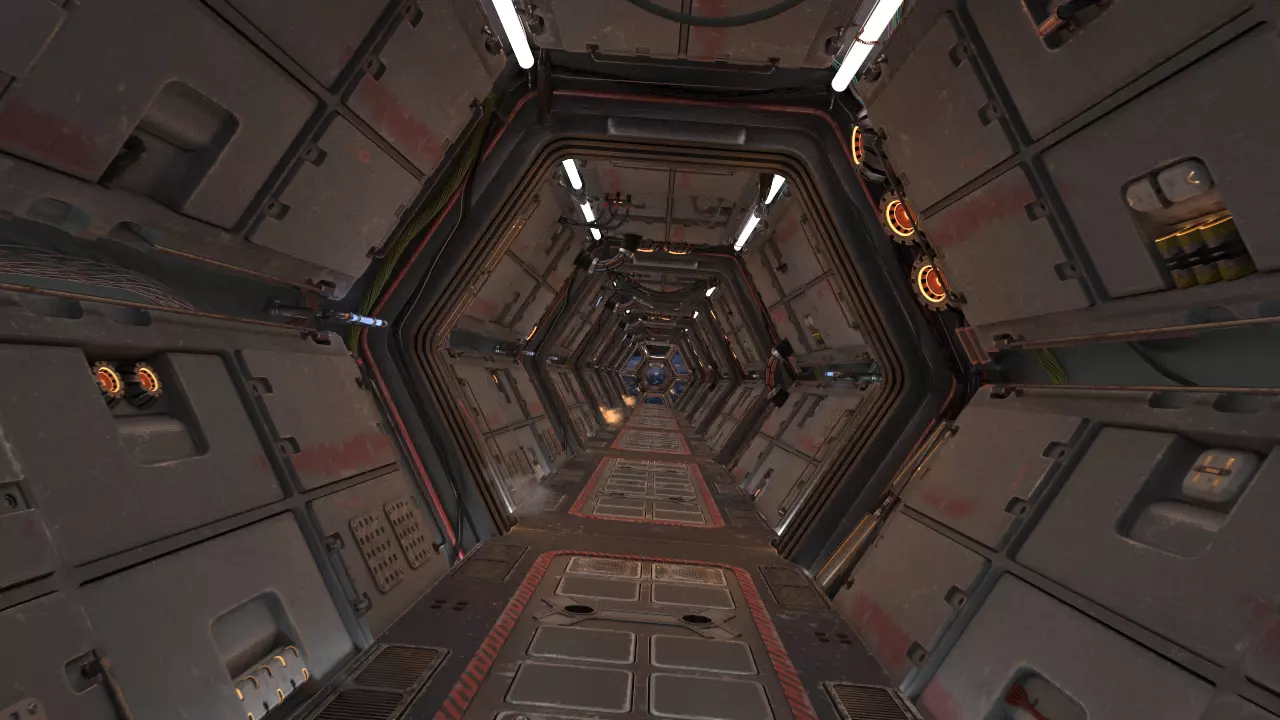Scifi Corridor 3D model_0