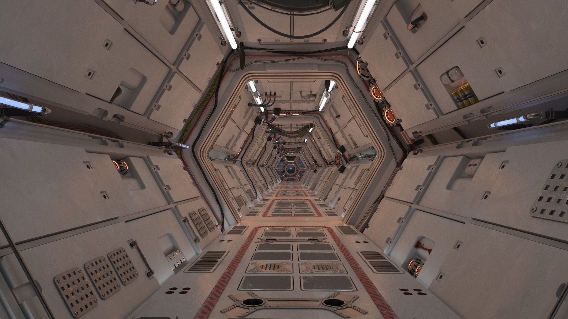Scifi Corridor 3D model_2