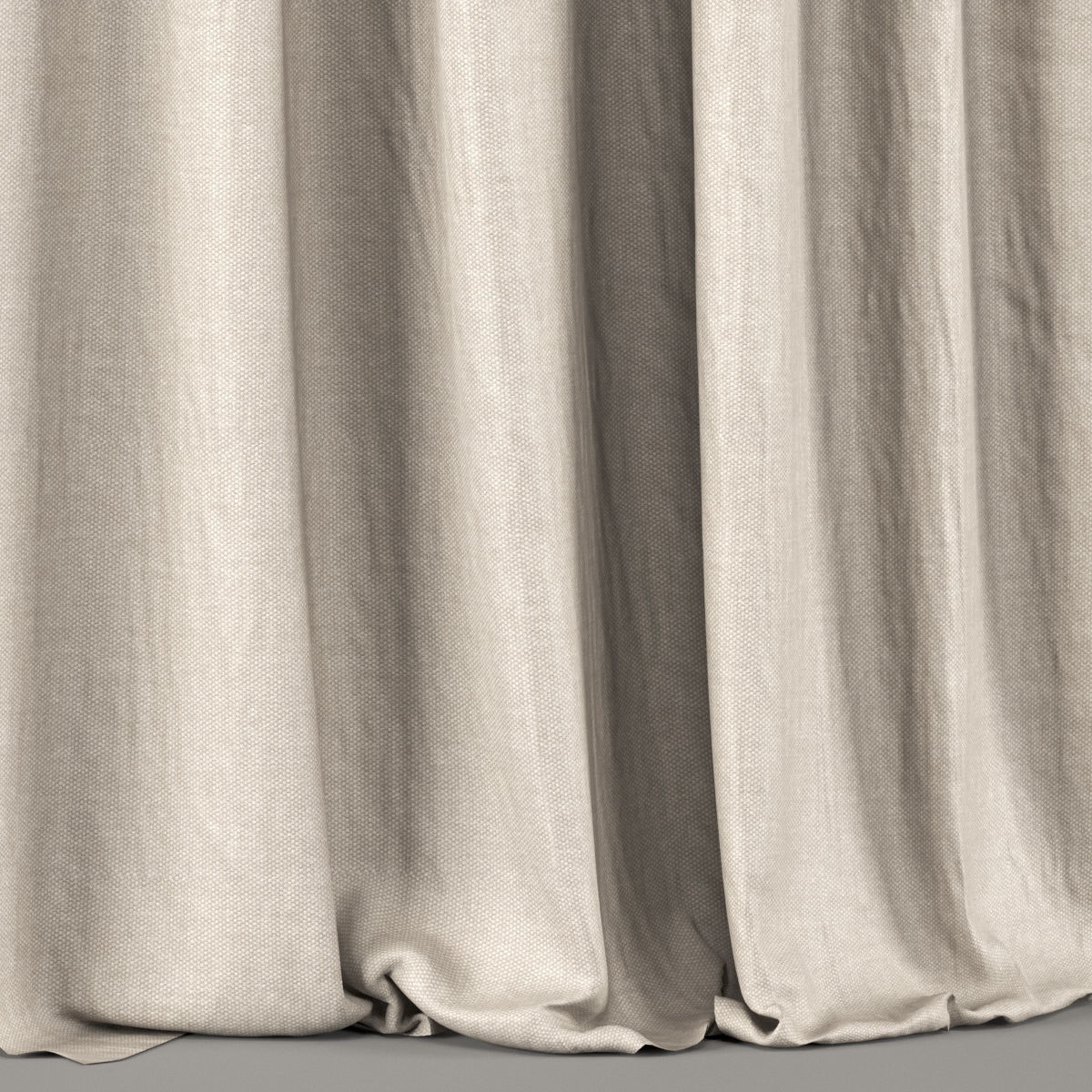 Beige curtains and roman blinds 3D model_2